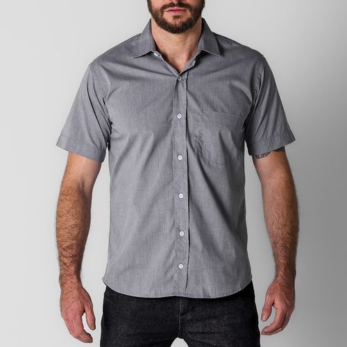 Camisa Fil Pro Manga Curta Masculina Cinza Chumbo