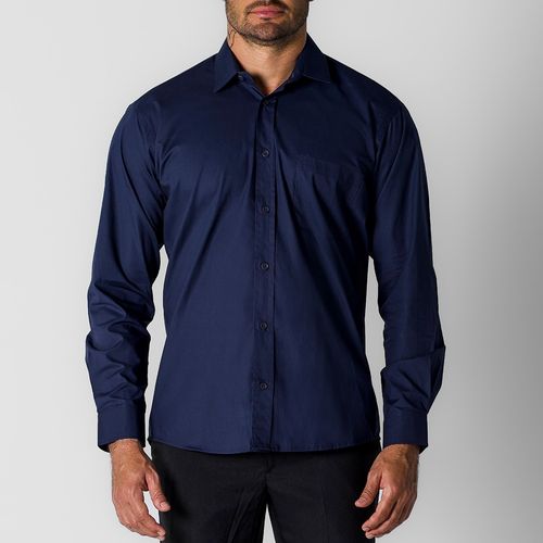 Camisa Performance Manga Longa Masculina Azul Marinho