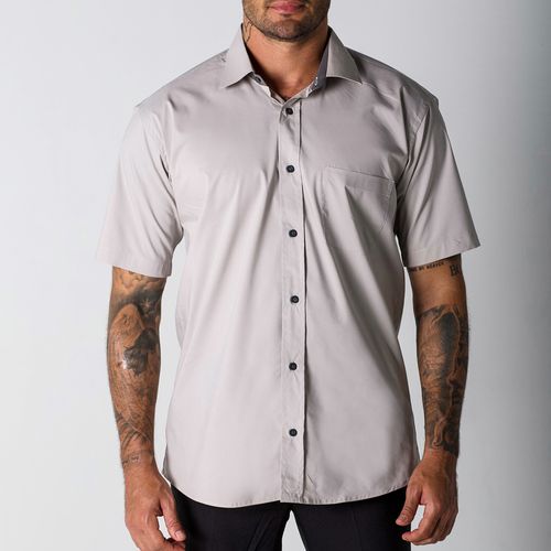 Camisa Gris Manga Curta Masculina