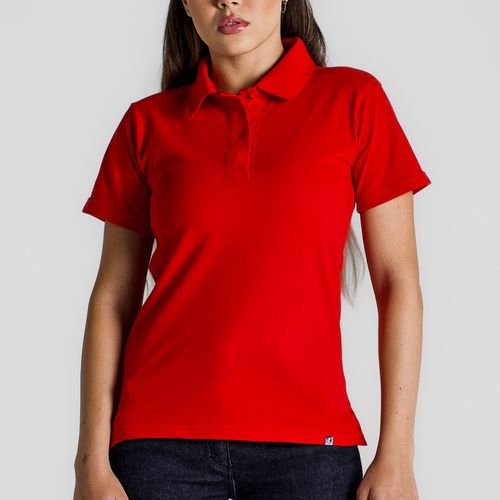 Camisa Polo Piquet Feminnina Vermelha