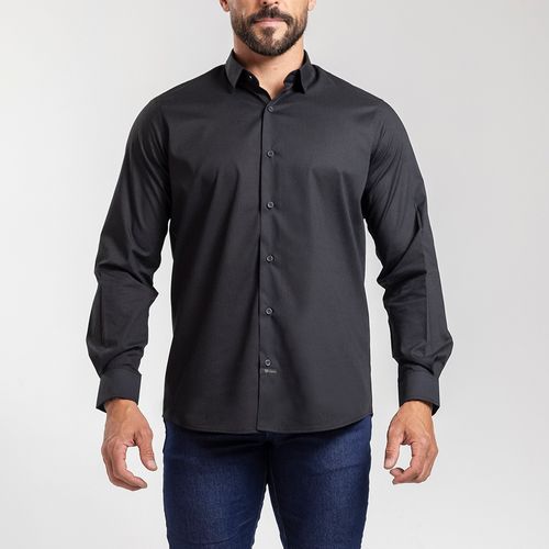 Camisa Force Citerol Masculina Preta Manga Longa
