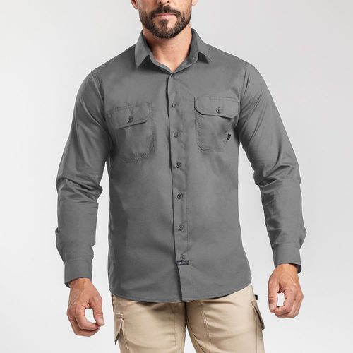 Workshirt Camisa Titan Air Pro Cinza Manga Longa