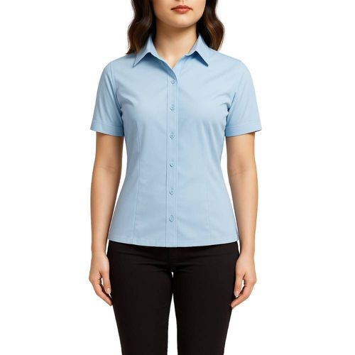 Camisa Performance Azul Clara Manga Curta Feminina Citerol