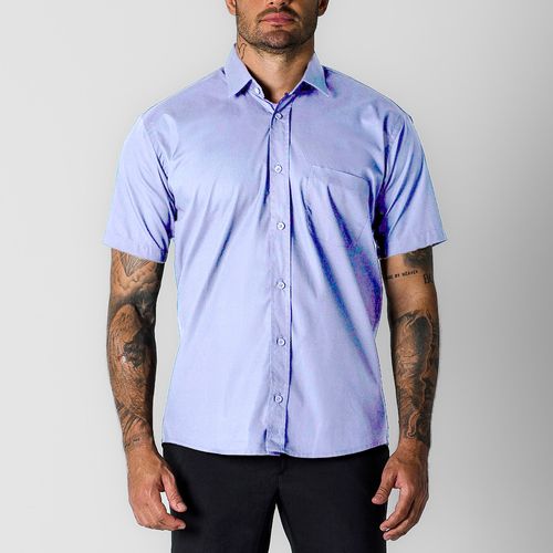 Camisa Performance Manga Curta Masculina Azul Clara