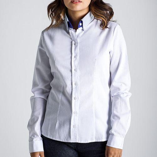 Camisa Social Verão Branca Manga Longa Feminina Citerol