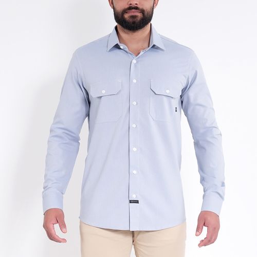 Workshirt Camisa Rock Azul Claro Manga Longa