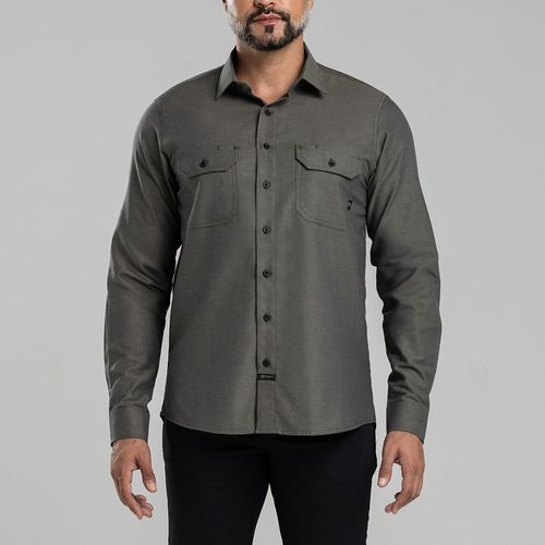 Workshirt Camisa Rock Verde Oliva Manga Longa