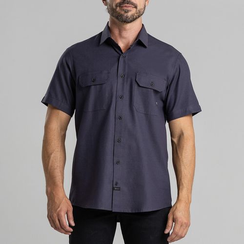 Workshirt Camisa Rock Cinza Noturno Manga Curta